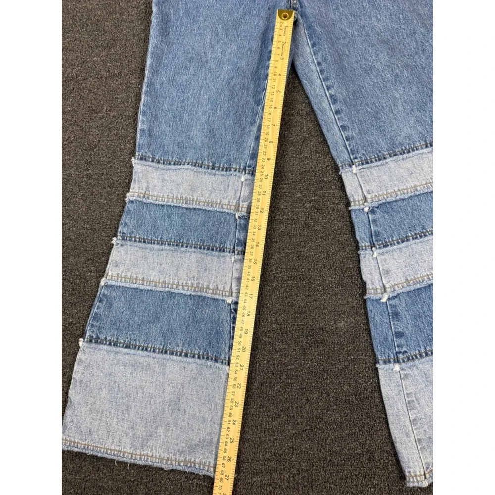 Zana-Di Patchwork Flare Jeans Womens 7/8 Blue‎ Vintage Y2K Excellent Multi-Tone